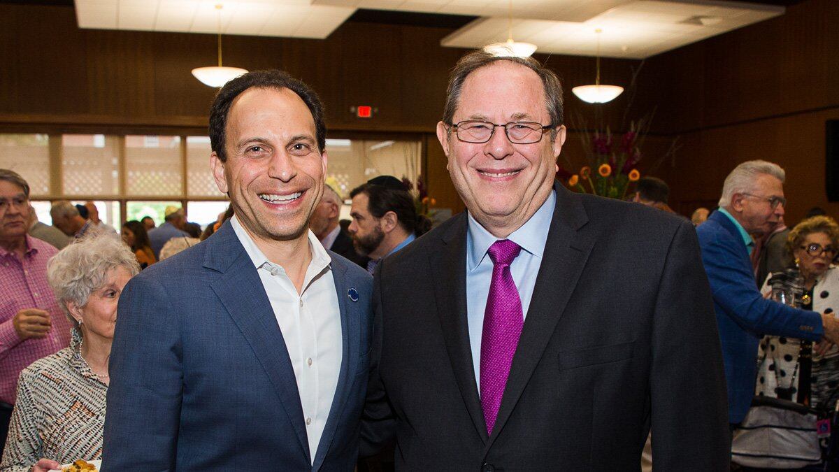 Mayor Greenberg and rabbi Robert Slosberg