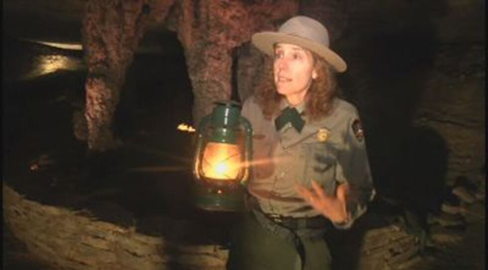 Tour guide Colleen Olson