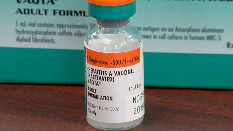 A vial of hepatitis A vaccine. (Source: Rachael Krause / WAVE 3 News)