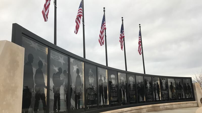 The Freedom Wall in Jeffersontown's Veterans Memorial Park.