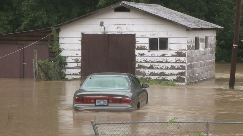 Severe flooding in the Garrett community of Floyd County on July 28, 2022