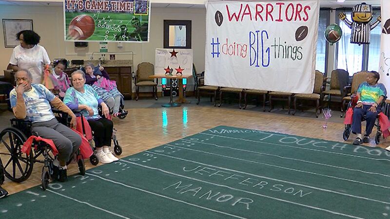 Jefferson Manor Nursing Home in Louisville held a 'Wheelchair Super Bowl' on Jan. 31.