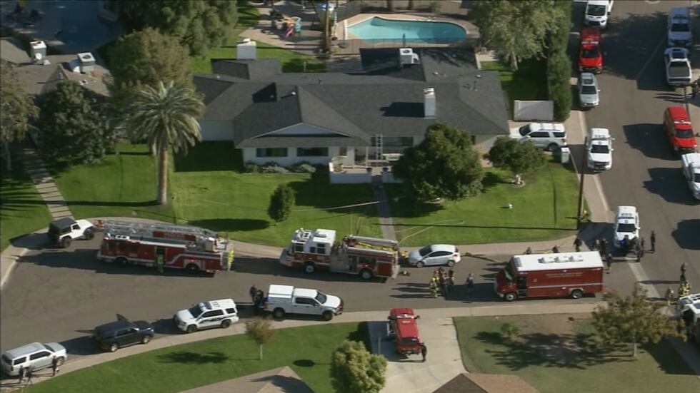Multiple police officers and firefighters are on scene of a hazmat situation in a Phoenix...