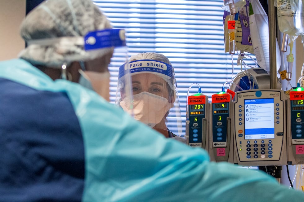 Some frontline workers said they are ‘exhausted’ as patients fill more than 80-percent of the...