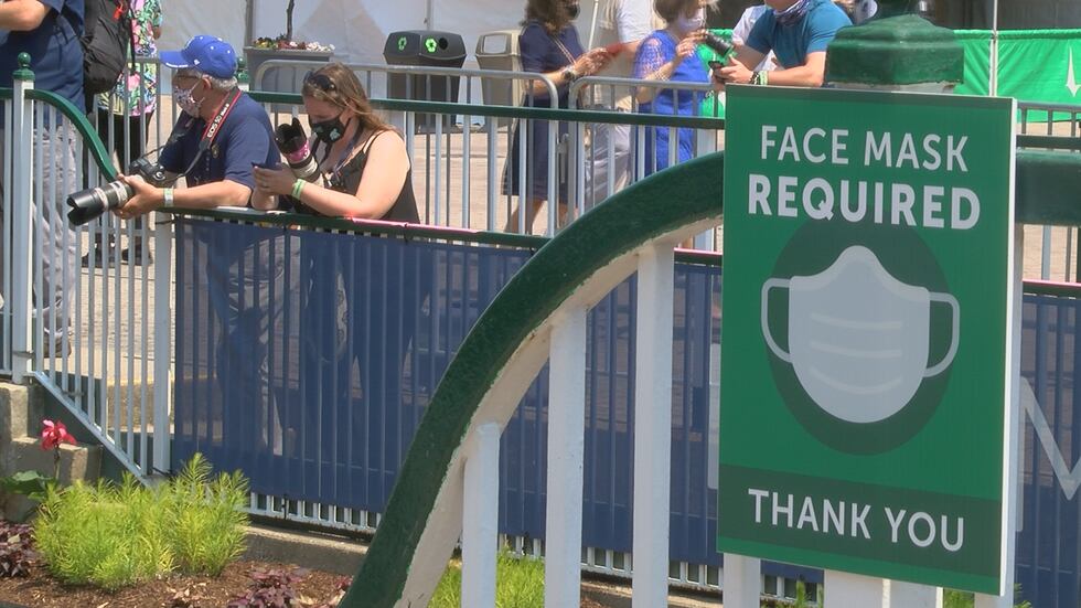 Masks are required in Churchill Downs.