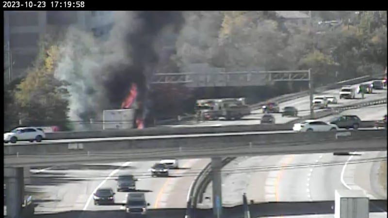 Semi-truck fire 64 at 264