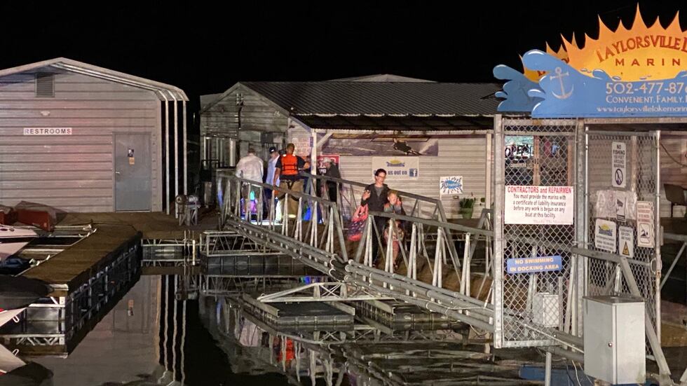 Firefighters evacuated everyone off the marina including boaters, and no injuries were reported.