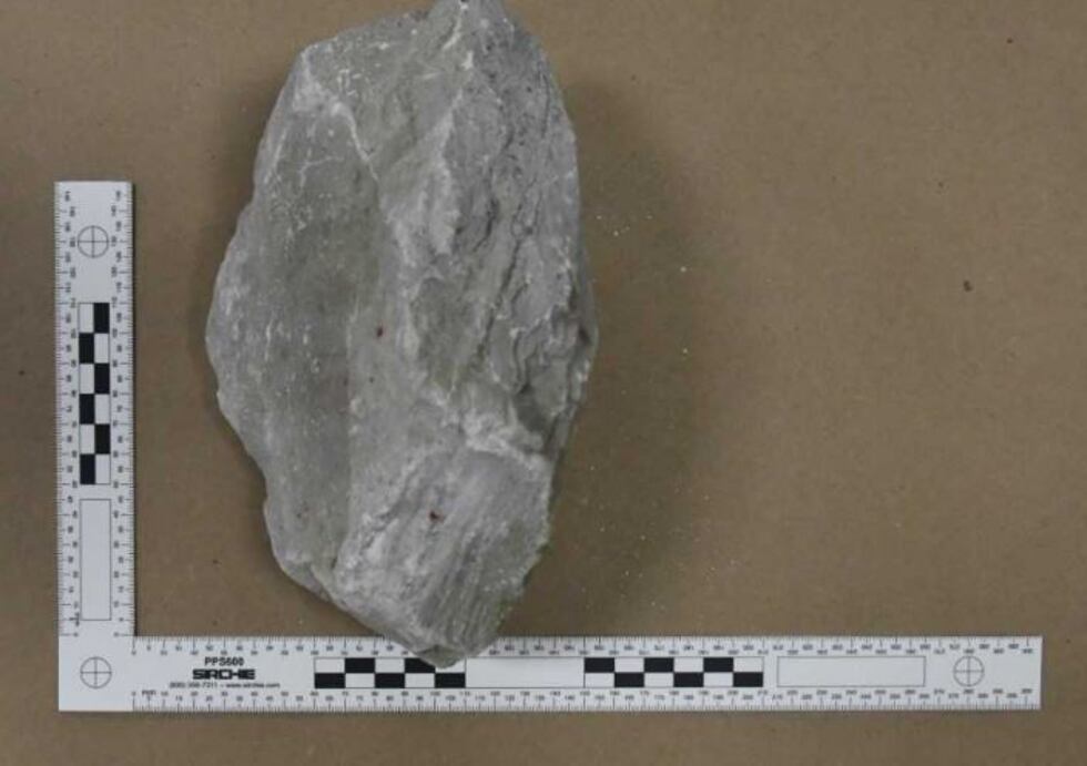 A man was injured when a rock was thrown through his windshield on Saturday.