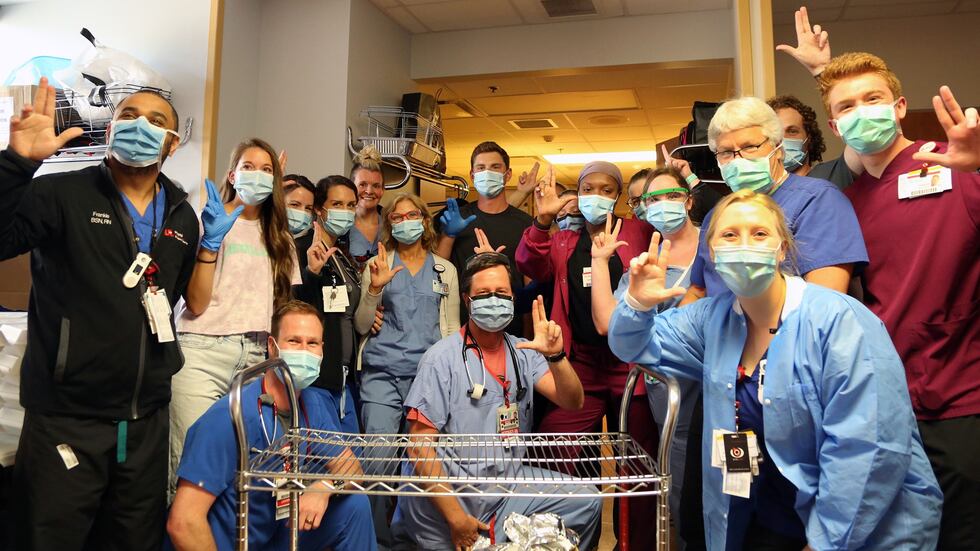 Louisville native and current Los Angeles Dodgers catcher Will Smith stopped by UofL Hospital...