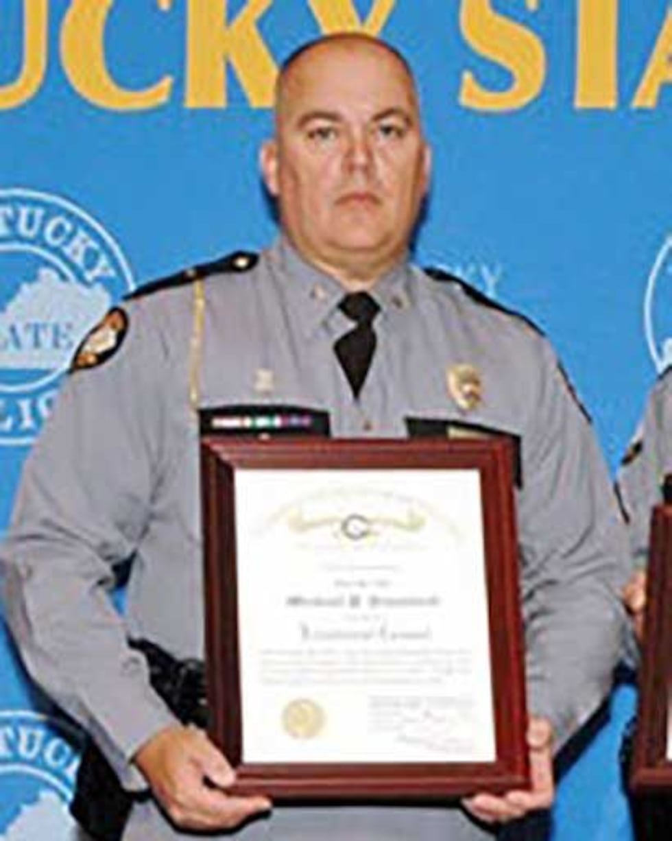 Michael Crawford poses during a Sept. 2015 promotion ceremony. (Source: KSP)