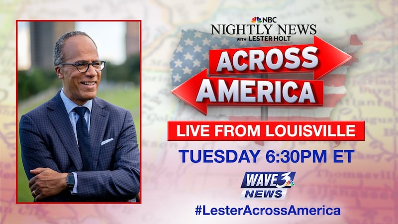NBC News anchorman Lester Holt will anchor “Nightly News” from Louisville on Tuesday.