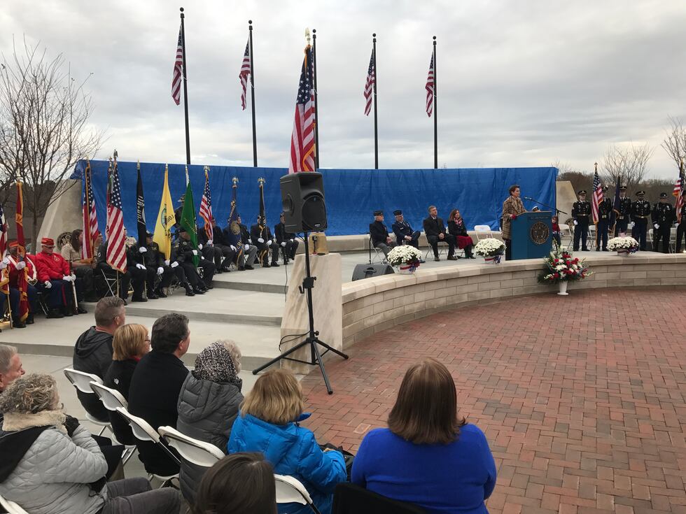 The unveiling ceremony at Veterans Memorial Park.