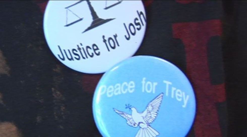 Buttons worn in support of Trey Zwicker and Josh Young.