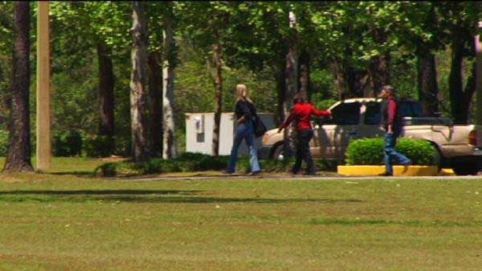 Karen Sypher arriving at federal prison camp