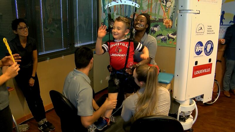 A new treadmill system developed by staff at the University of Louisville is helping children...