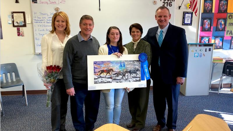A senior at Mercy Academy was surprised in class Tuesday as the winner of this years Kentucky...