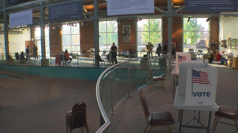 Secretary of State Michael Adams cast his ballot Thursday morning at the Kentucky Center for...
