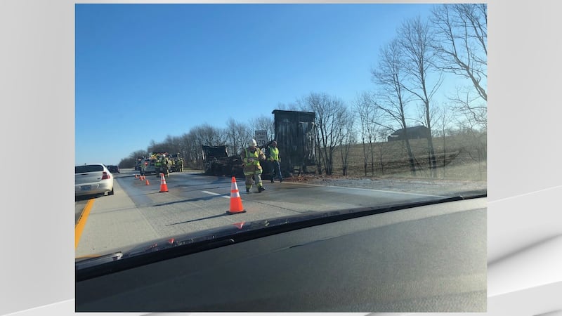 Officials have shut down portion of I-64 Eastbound in Woodford County due to a semi-truck that...