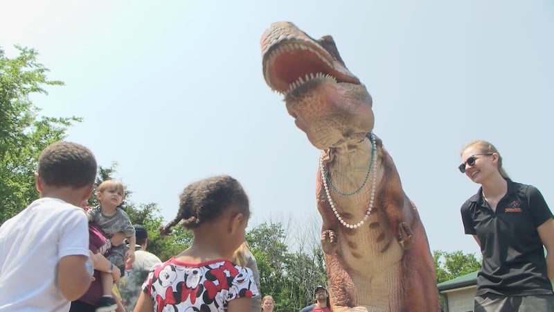 Attendees could pet Gene, the park’s “living” T-Rex, get their face painted or a balloon...