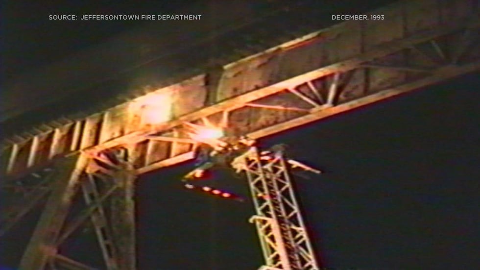 In 1993, a teen survived by clinging to the side of the trestle. (Source: JFD)