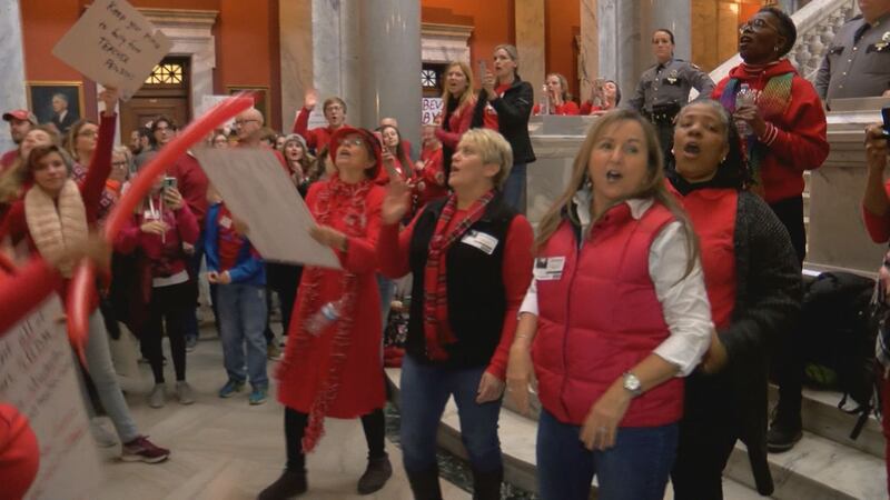 Angry voices again filled the capitol while people lined up outside to join in.