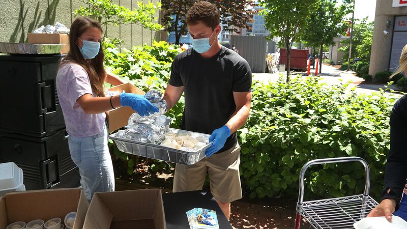 The former University of Louisville baseball player visited UofL Hospital on Thursday, helping...
