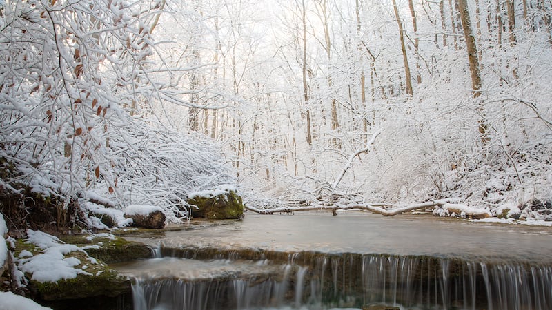 Fairmount Falls in Louisville in the Winter.
