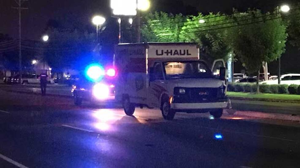 This is the U-Haul truck that was involved in the crash. The driver ran away. (Source: Greg...