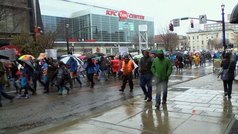 Hundreds of people participated in the 'March for Our Lives' in Louisville on Saturday....