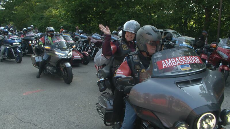 Motorcyclists gather and ride in an effort to promote healing among all veterans, along with...