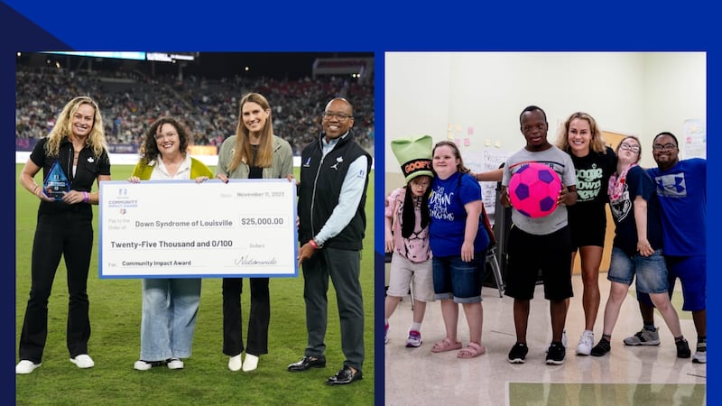 Led by player ambassador Jaelin Howell, Racing Louisville FC and Down Syndrome of Louisville...