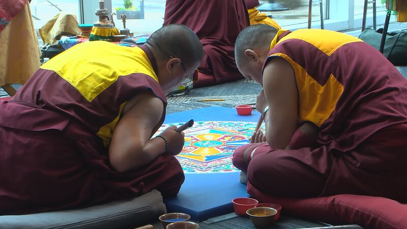 A Sand Mandala being created by Tibetan Monks at the 27th Festival of Faiths