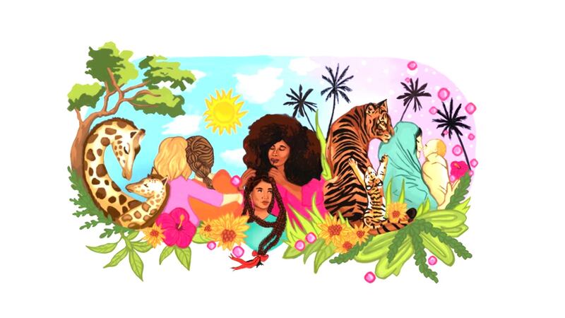 The artwork submitted by Erica Kegley in the Doodle for Google contest is based on Mother and...