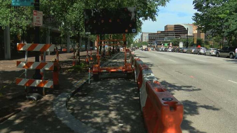 Parking lanes along Main Street above the pipe will remain closed. (Source: WAVE 3 News)