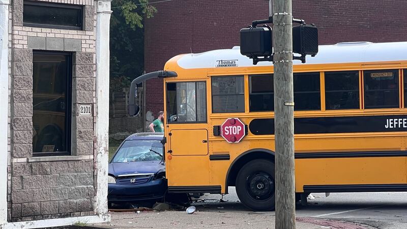 The bus was headed to Jeffersontown High School
